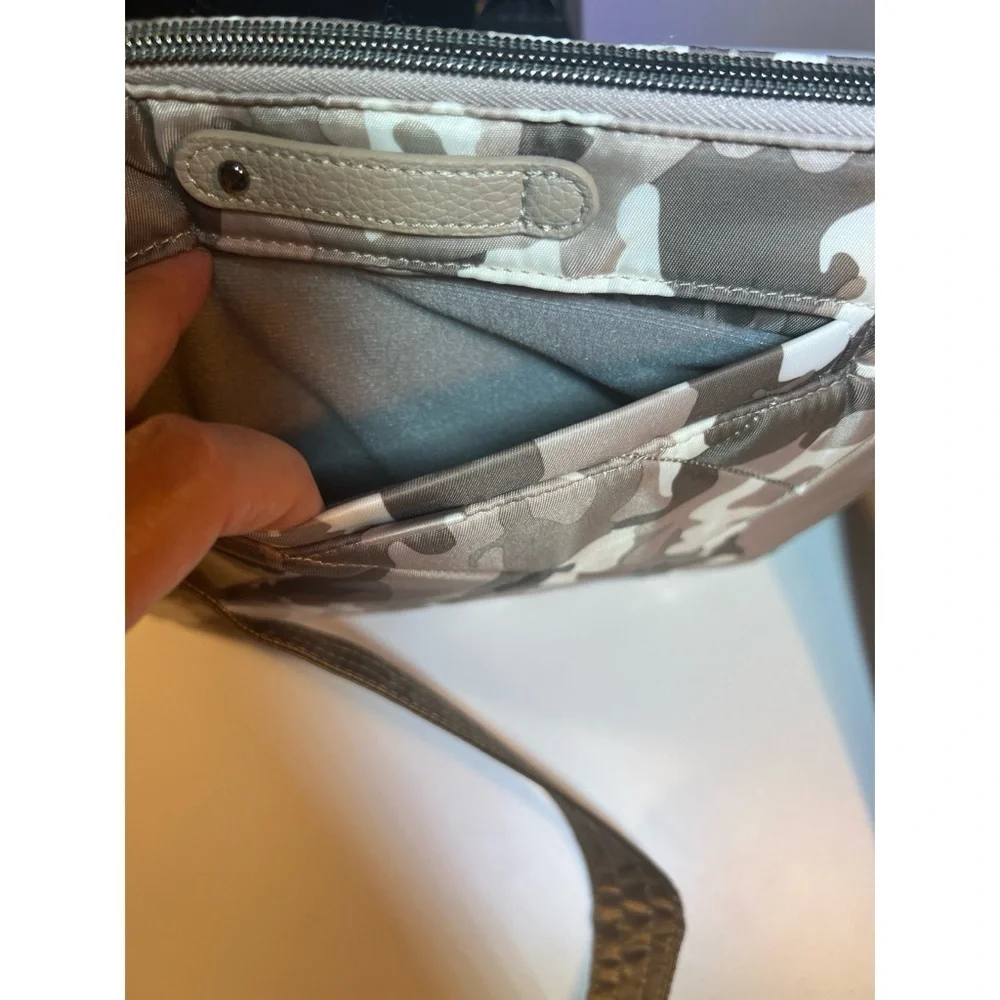 LUG FLARE Crossbody bag in Camo Taupe.  Like New without tags.